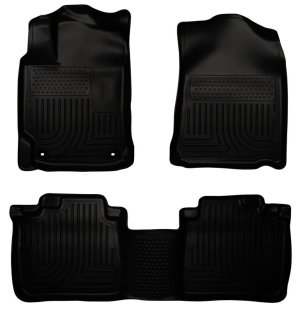 Toyota Camry Floor Liners - Front + Rear - Husky Liners - WeatherBeater Combo - Black - 2012